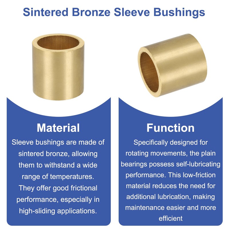 sourcing map 20Pcs Sleeve Bearings, 6mm Bore x 8mm OD