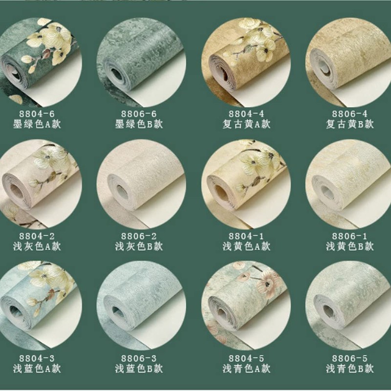 Q QIHANG Country Retro Pastoral Non-Woven Wallpaper, (A Light Yellow)