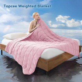 Topcee Weighted Blanket for Adults (20 lbs, 60" x 80") Queen Size Soft Cooling Heavy Blanket Sleeping, Apply to 190-210 lbs Body, Thick Breathable Blanket with Glass Bead, Easy Care