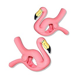 Flamingo BocaClips, Beach Towel Holders, Clips, Set of two, Beach, Patio or Pool Accessories, Portable Towel Clips, Chip Clips, Secure Clips, Assorted Styles
