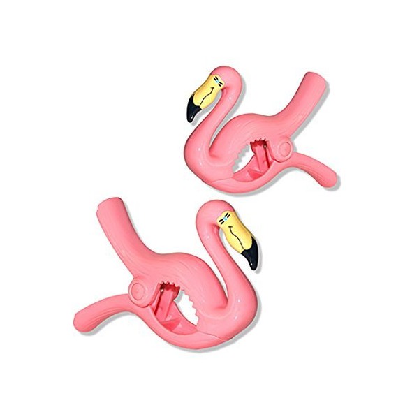 Flamingo BocaClips, Beach Towel Holders, Clips, Set of two, Beach,