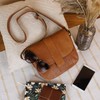 LECONI LE0074 Women's Small Shoulder Bag Natural Soft Leather Handbag