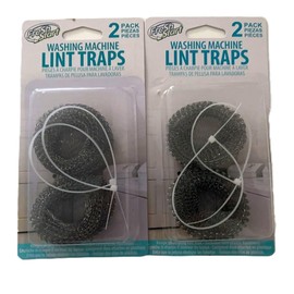 Washing Machine Lint Traps, Stainless Steel, 2 Pack with Cable Ties, 4 Pieces Total