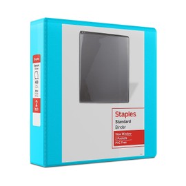 Staples 2-inch 3-Ring View Binder, D-Ring, Teal (ST55426)