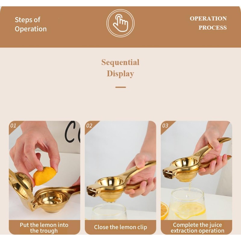 Haofy Lemon Squeezer, Lemon Squeezer, Stainless Steel, Ergonomic, Ultra Long