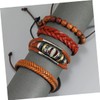 Ipetboom 4pcs Braided Adjustable Leather Bracelet Set for Men and