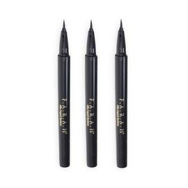 F.A.R.A.H 18HR Liquid Eyeliner - Ultra-Fine Precision Tip for Sharp, Defined Lines and Long-Lasting Wear - Smudge-Proof (Black Velvet, Pack of 3)