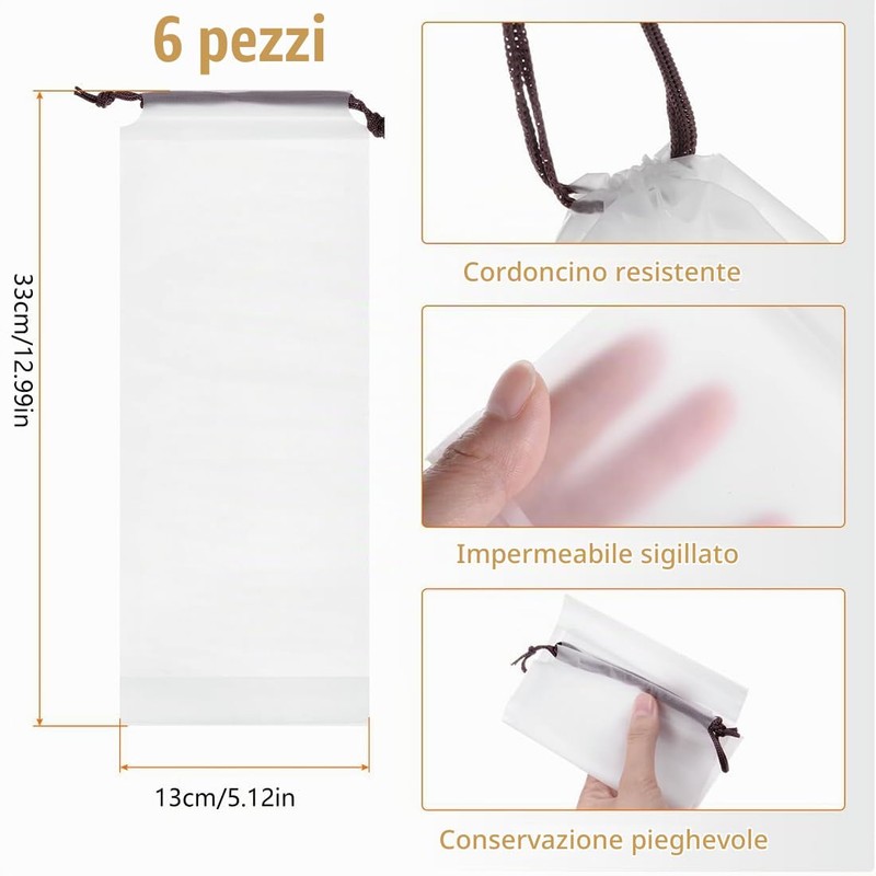 6 Pezzi Portaombrelli Plastica, Sacchetti per Ombrelli Bagnati di Ricambio