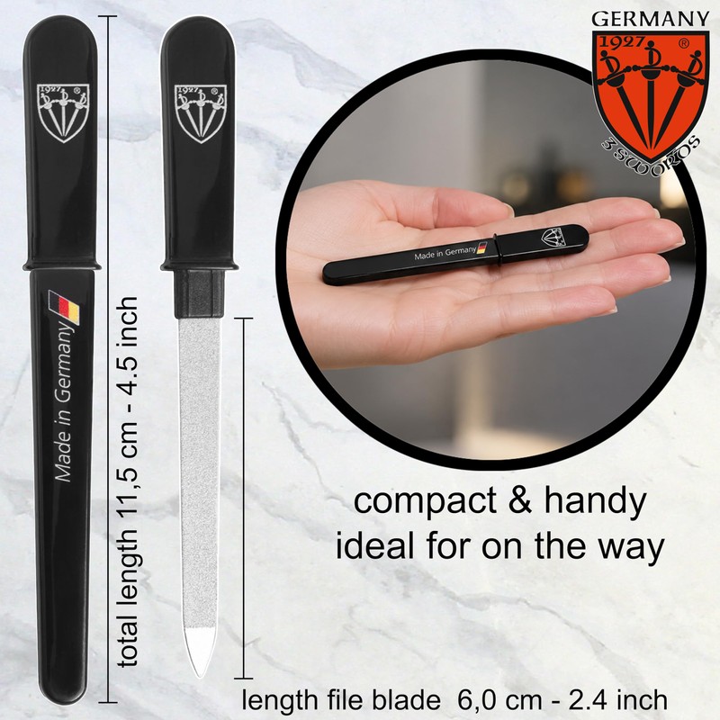 3 Swords Germany Sapphire Metal Pocket Nail File Manicure Travel