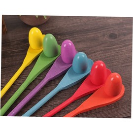 VICASKY 12pcs Balance Stick and Spoon Game Set for Fun Egg Relay Race Game Assorted Colors for Parties Birthdays and Family Outings