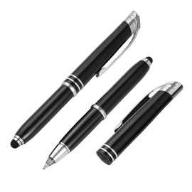 STOBOK Illuminated Tip Pen Ballpoint Pen LED Pen with Light Up Penlight for Writing in the Dark 2 Pieces (Black)