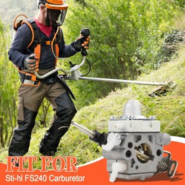 4147-120-0625 FS240 Carburetor Kit fit for Stihl FS240R FS240RC FS260 FS260R FS260RC FS340 FS360 FS410 Trimmer Brushcutter Replace 4147 120 0625 41471200625 with 4147 141 0300