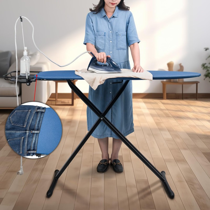 Duwee 18"x48" Deluxe Ironing Board with Retractable Iron Rest,Extra Wide