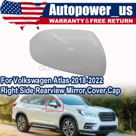 Soillar Rearview Mirror Cover Cap White Passenger Side RH Fits For VW Atlas 2018-2022