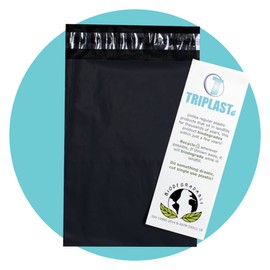 Triplast 25 x Biodegradable Mailing Bags (Size: 10x14" / 25x35cm; Colour: Black) | Self Sealing Eco Friendly Poly Mailers | Packaging, Postal, Parcel Bags for Posting Clothes, Books, & More