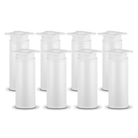 Sossai MFR1 Set of 8 White Adjustable Furniture Feet 100mm High Round Profile Ideal for Cabinets and Storage Furniture