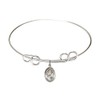 8 inch Round Double Loop Bangle Bracelet w/St. Scholastica in