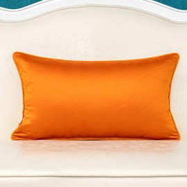 Alerfa 12 x 20 Inch Orange White Geometric Striped Gold Leather Patchwork Velvet Cushion Case Luxury Modern Lumbar Throw Pillow Cover Decorative Pillow for Couch Sofa Living Room Bedroom Car