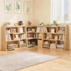 Aibiju Expandable Bookcase, 4-Tier Ladder Open Storage Bookshelf, Storage Organizer