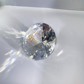 50th Birthday Gifts for Women Wife Her Girlfriend Best Friends Besties, Engraved Crystal Glass Diamond Shaped Paperweights Keepsakes Ornaments,50 Years Birthday Presents for Mum Sisters Daughter