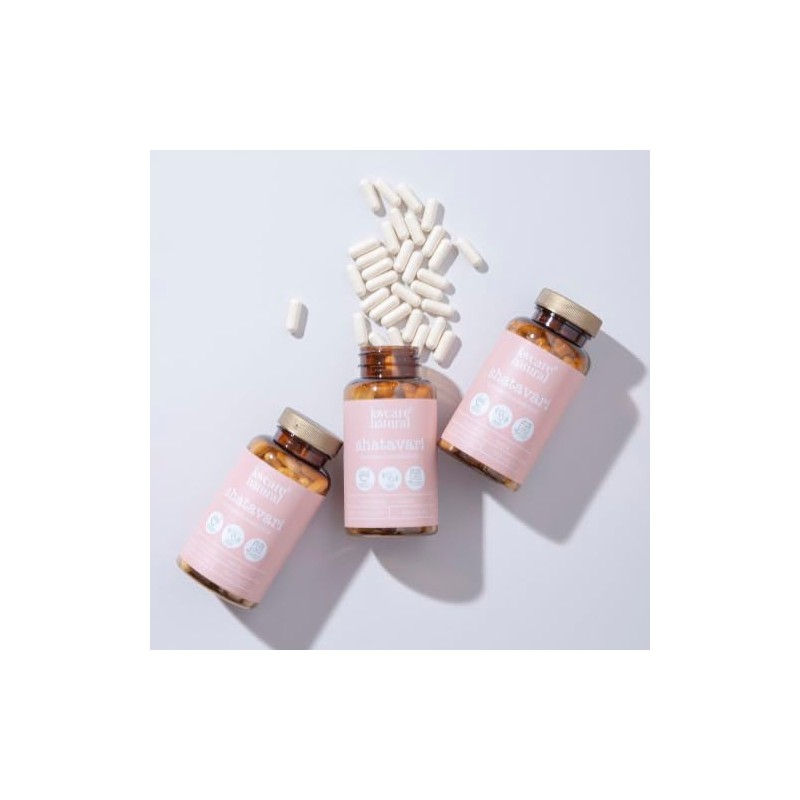 Shatavari 120 Cápsulas, Suplemento Alimenticio Vegano, Extracto de Raíz Natural,