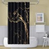 OERJU 65x72inch Marble Texture Shower Curtain Gold Powder Swirl Modern