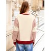 Glamaker Womens Crewneck Sweatshirt - Striped Color Block Drop Shoulder