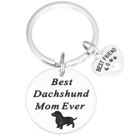 Kivosliviz Dachshund Owner Gifts for Dachshund Lovers Best Dachshund Mom Keychain for Women Dachshund Keychain