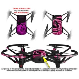 Skin Decal Wrap 2 Pack for DJI Ryze Tello Drone HEX Hot Pink Drone NOT Included