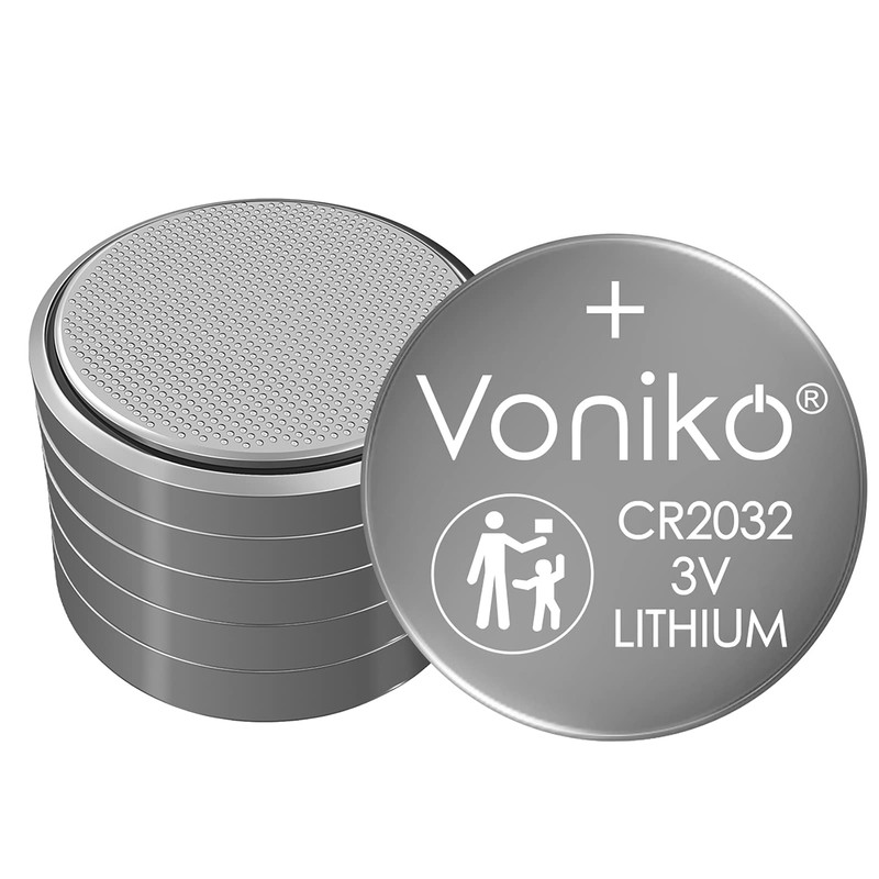 Voniko CR2032 3V Lithium Batteries 6 Pack for Child Safety,