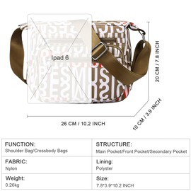 FAVORTALK Women's Cross-Body Bags Waterproof - Multi Pocket Handbag Ladies Casual Nylon Crossbody Bag with Multi Compartments - B41605