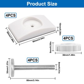 Pack of 4 Pressure Screws for Children's Gate, M8 x 80 mm Baby Gate Pressure Screws, Stair Safety Gate Extension, Children's Gate Door, No Drilling, Clamping Screw for Child Lock, Stair Gate