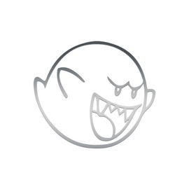 Mario Character Cartoon Boo Car Window Vinyl Decal Sticker 4" x 3.5" (Silver)