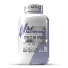 Meta Nutrition Citrato de Magnesio Premium, 40 servicios 120 caps. con 2100 mg de Citrato de Mg.