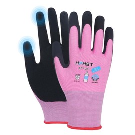 HPHST 3 Pairs of Latex Coated Women's Gardening Gloves, with Optimal Grip and Fine Touch Sensation, Environmentally Friendly Protective Gloves for Household Gardening, Pink, XS (Size 6, 3 Pairs)