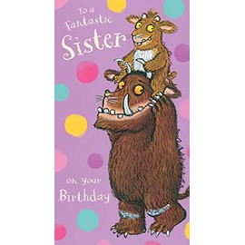 Gurffalo Sister Birthday Card, Gruffalo Sister Birthday Card, Sister Birthday Card Gruffalo, Happy Birthday Card Sister, Multi, 9 x 5, GR018