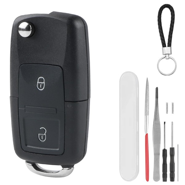 2 Button Car Key Shell Remote Control Compatible with VW