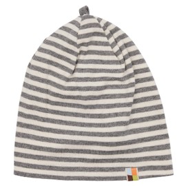 loud + proud Unisex Baby Set Tube Scarf, GOTS Certified Beanie Hat, gray