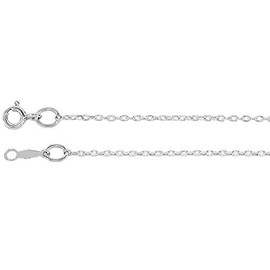 Solid 925 Sterling Silver 1mm Cable Chain Necklace 22"