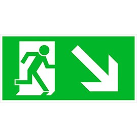 Emergency Exit Sign, Rescue Marking, Very Stable (Emergency Exit Stairs Down Right)