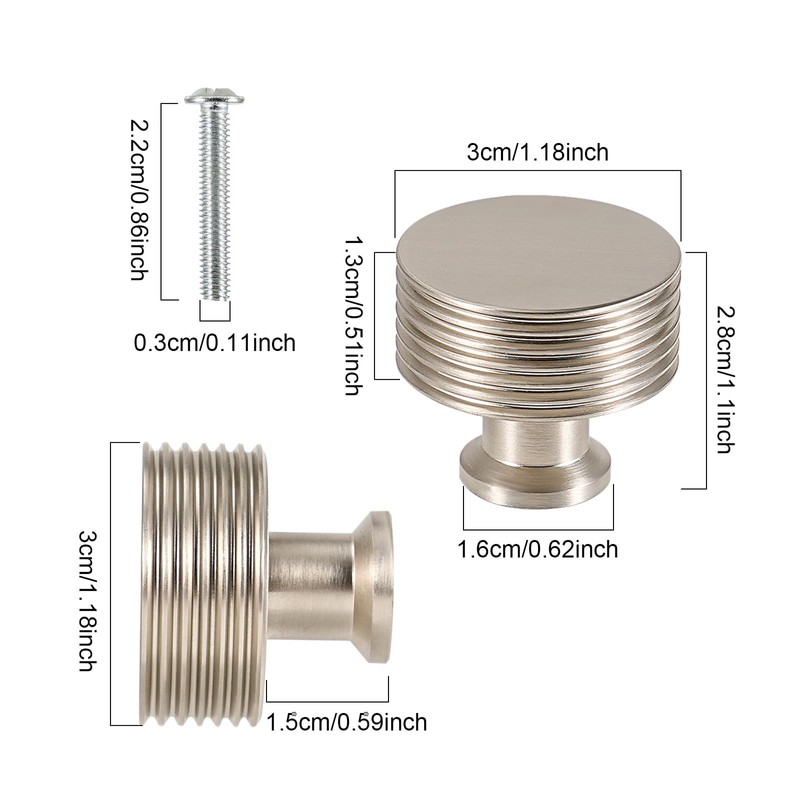 TRIXES 4PK Matte Silver Drawer Knobs - Decorative Cabinet Drawers