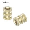 Sourcing Map 30Pcs Brass M3 x 6mm x 5mm Knurled