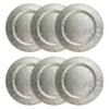 6 Embossed Decorative Silver Round Floral Charger Plates Christmas Xmas