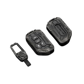 Heavy Zinc Alloy Key fob Cover, Keychain, Key Case, Accessories Compatible with 2018 2019 2020 2021 2022 2023 2024 Jeep Wrangler JL JLU Rubicon Gladiator Sahara