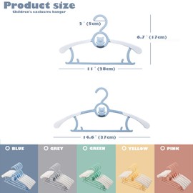 JSF Children's Clothes Hangers, Set of 20 Stackable Hangers with Bear Hooks, Non-Slip Baby Clothes Hangers, Children's Clothes Hangers for Children's Clothing, Baby Wardrobe, Space Saving (Blue +