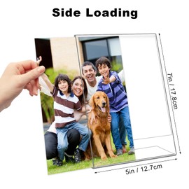 DESONAUT 6 Pack 5"x 7" Clear Acrylic Self Standing Picture Frames，Photo Frame Stand Perfect for Showcasing Memories Tabletop Display for Home or Office Décor，Vertical