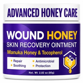 Manuka Honey Wound Care Gel – Manuka Honey Gel for Minor Cuts, Scrapes, Abrasions & Dry, Cracked Skin, Natural Moisturizing Gentle Formula, 80g