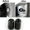 Bluejunior 12Pcs Tire Valve Stem Caps (Black), Aluminum Alloy Hex