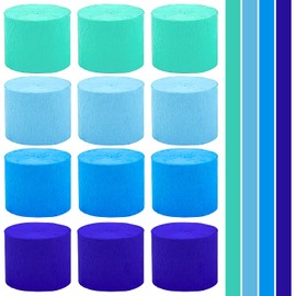 Crepe Paper Blue Crepe Ribbons 4.5 cm x 25 m Crepe Paper Crepe Paper for Wedding Birthday Party Celebration Decoration Paper Folds Crafts Paper Art Background Streamers Paper Maypole Ribbons