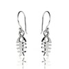 Sterling Silver Fish Bone Dangle Earrings